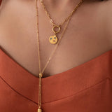 Interchangeable Coin Necklace with Celestial Charm
