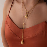 Interchangeable Coin Necklace with Celestial Charm