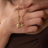 Interchangeable Coin Necklace with Green Rhinestone Charms