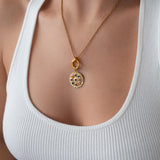 Interchangeable Rhinestone Disc Necklace