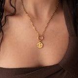 Interchangeable Coin Necklace with Celestial Charm