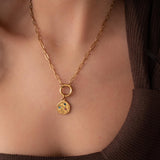 Interchangeable Coin Necklace with Celestial Charm