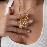 Interchangeable Rhinestone Disc Necklace