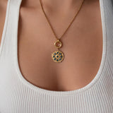 Interchangeable Rhinestone Disc Necklace