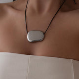 Silver Irregular Pendant Necklace