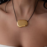 Gold Irregular Pendant Necklace