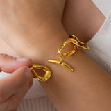 Wide Chunky Gold Link Bracelet