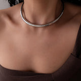 Silver Stainless Steel Collar Necklace