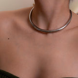 Silver Stainless Steel Collar Necklace