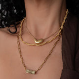 Gold Evil Eye Barrel Necklace