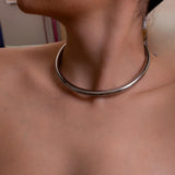 Silver Stainless Steel Collar Necklace