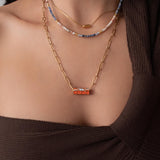 Gold Evil Eye Barrel Necklace