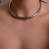 Silver Stainless Steel Collar Necklace