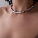 Silver Stainless Steel Collar Necklace