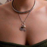 Silver Stainless Steel Collar Necklace
