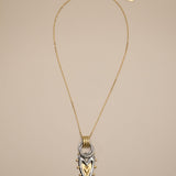 Two Tone Heart Pendant Necklace