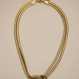 Gold Multi-Strand Snake Chain Knot Necklace