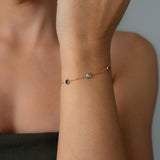Gold Color Stone Chain Bracelet