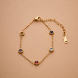 Gold Color Stone Chain Bracelet
