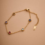 Gold Color Stone Chain Bracelet