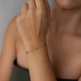 Gold Color Stone Chain Bracelet