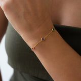 Gold Color Stone Chain Bracelet