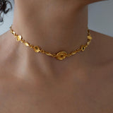 Gold Coin Chain Choker