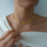 Gold Coin Chain Choker