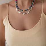 Blue Jade And Shell Bead Necklace