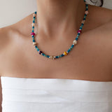Blue Jade And Shell Bead Necklace