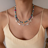 Blue Jade And Shell Bead Necklace
