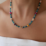 Blue Jade And Shell Bead Necklace
