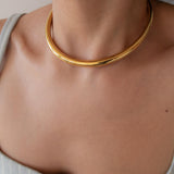 Gold Stainless Steel Collar Necklace