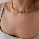 Gold Stainless Steel Collar Necklace