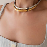 Gold Stainless Steel Collar Necklace
