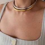 Gold Stainless Steel Collar Necklace