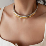 Gold Stainless Steel Collar Necklace
