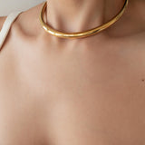 Gold Stainless Steel Collar Necklace