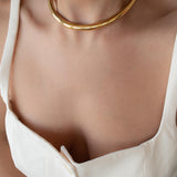Gold Stainless Steel Collar Necklace