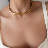 Gold Stainless Steel Collar Necklace