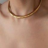 Gold Stainless Steel Collar Necklace