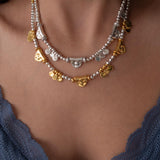 Hematite Beaded Necklace With Metal Charms