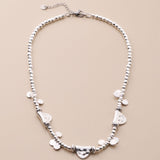 Hematite Beaded Necklace With Metal Charms