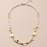 Hematite Beaded Necklace With Metal Charms