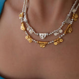 Hematite Beaded Necklace With Metal Charms