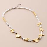 Hematite Beaded Necklace With Metal Charms