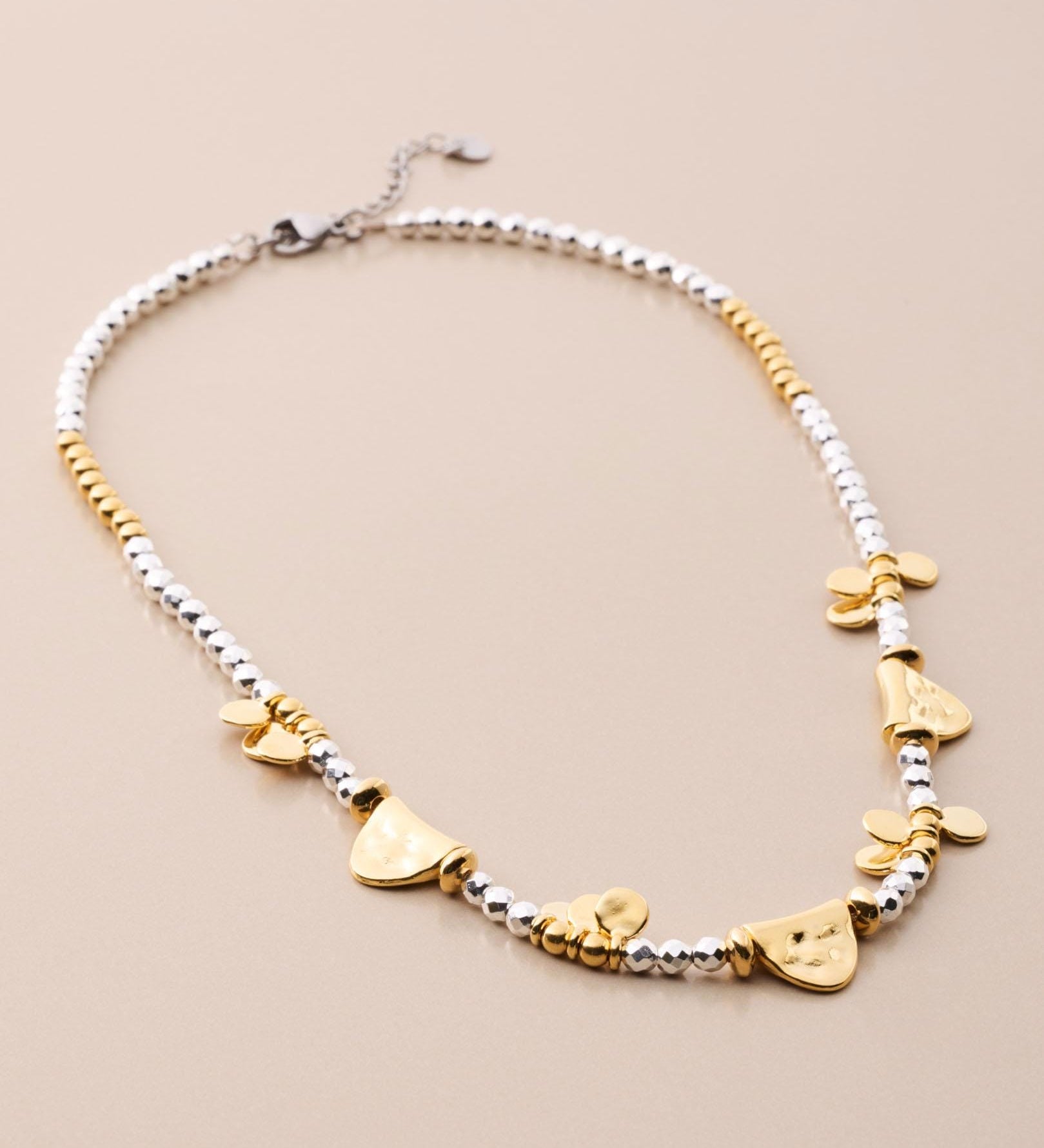 Hematite Beaded Necklace With Metal Charms