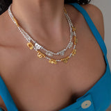 Hematite Beaded Necklace With Metal Charms