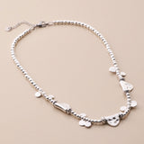 Hematite Beaded Necklace With Metal Charms