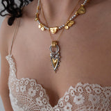 Hematite Beaded Necklace With Metal Charms